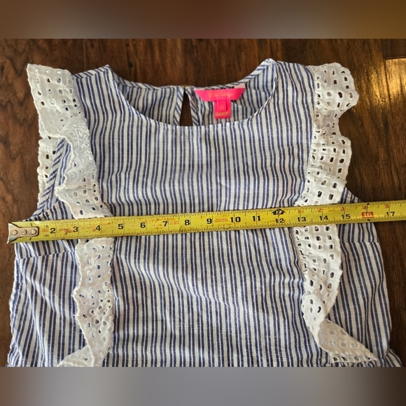 Lilly Pulitzer Ellis Peplum Striped Ruffle Sleeve Top - Picture 6 of 8